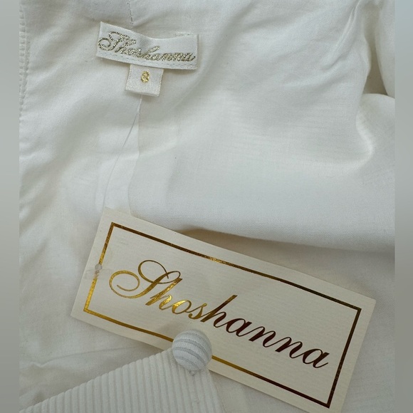Shoshanna Embellished Sleeveless Cotton Shift Dress - White - Size 8 - NWT - Picture 7 of 9